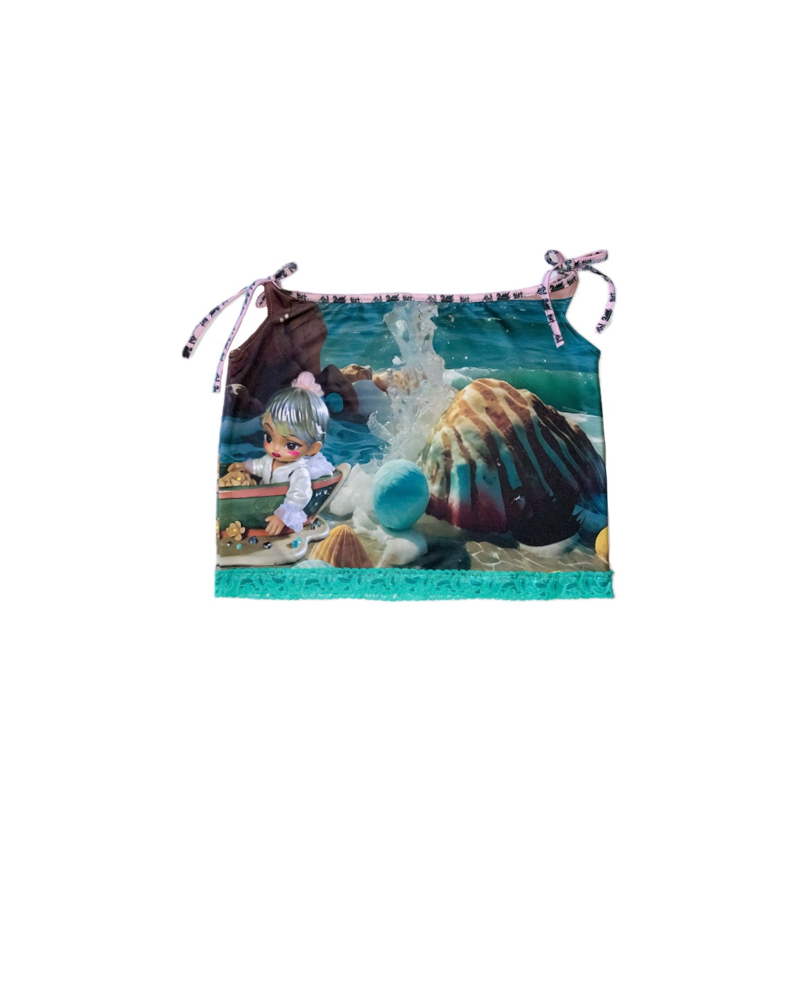 Mini-falda y Top ❣️Amor bajo el mar ❣️🌊 de la colección 💎🐚Lágrimas de porcelana🐚🌊