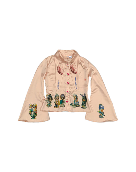 Camisa de campana, doll de porcelana