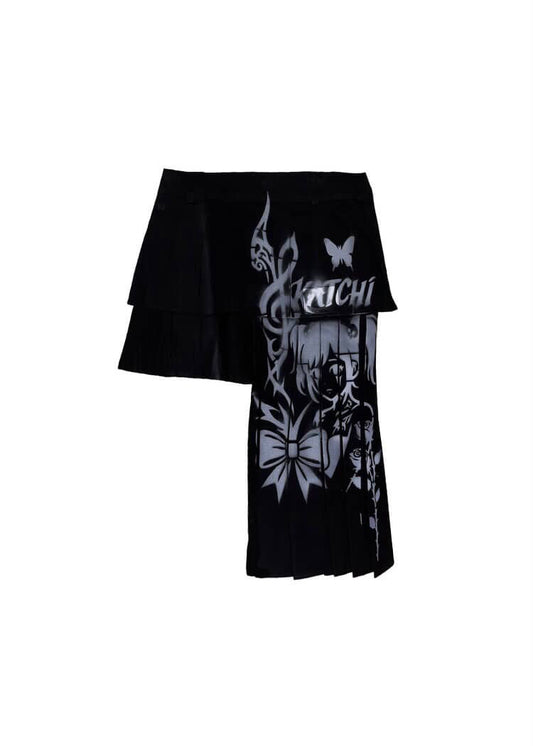 Falda cisne negro con estampado 🦢🖤